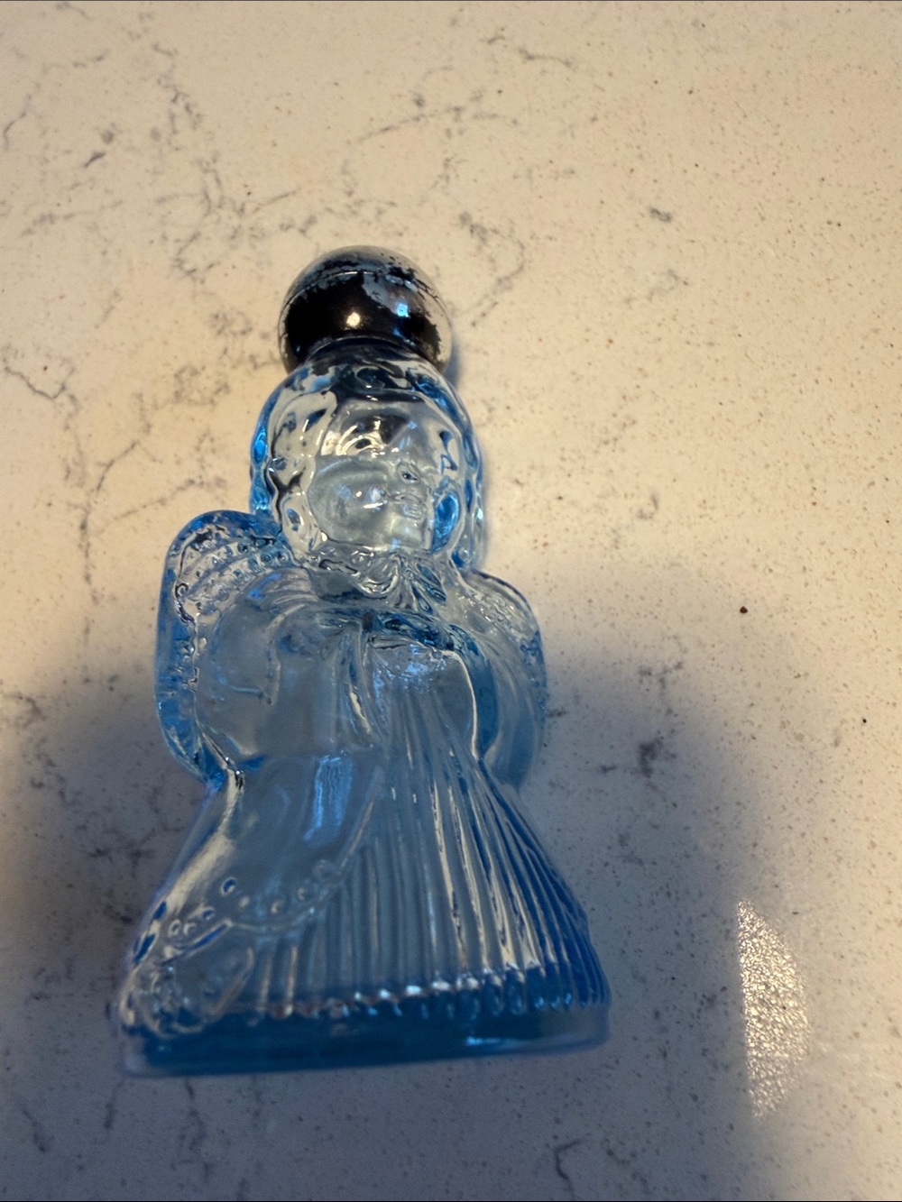 Avon perfume Blue Glass Angel Figurine